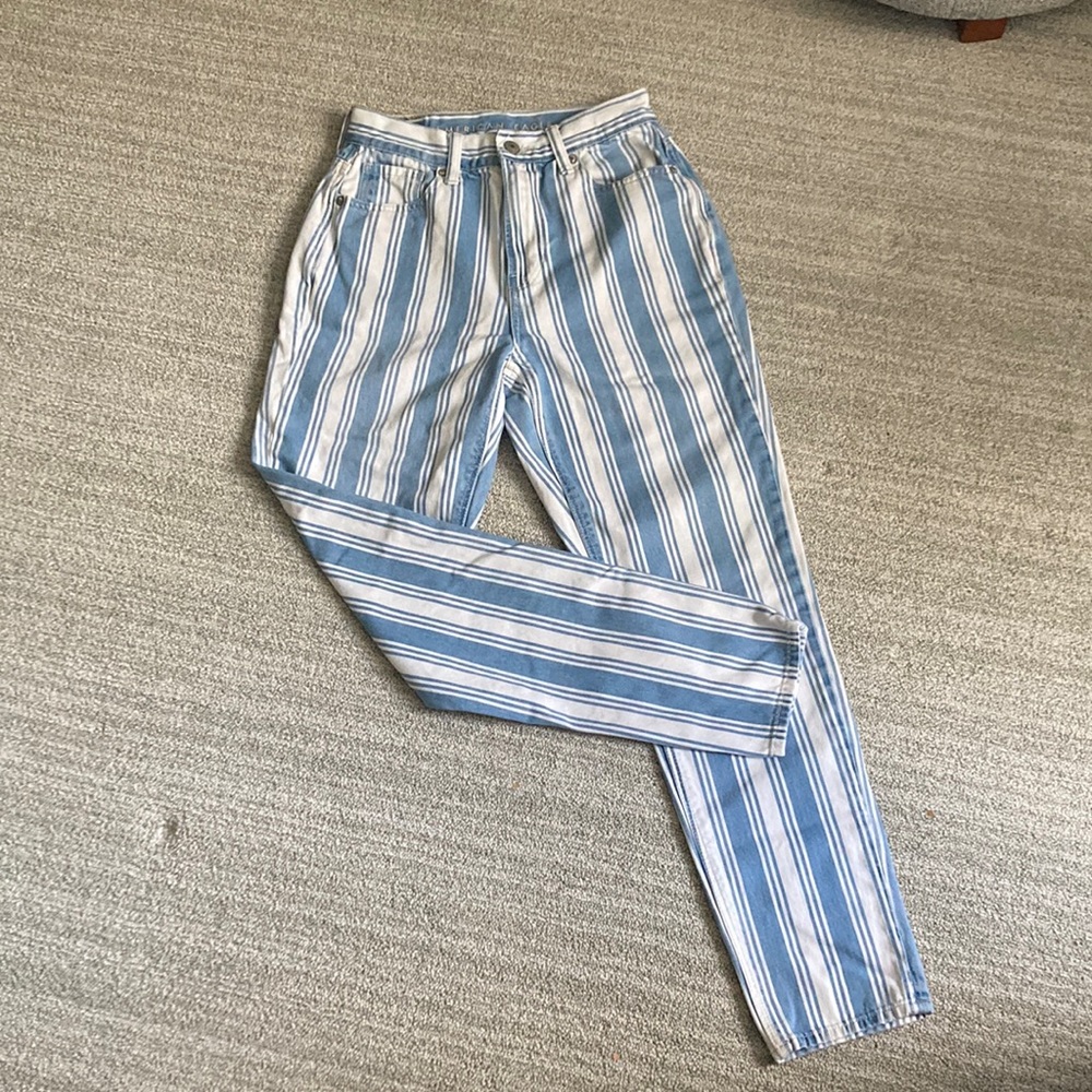 Striped Blue Women's Jeans